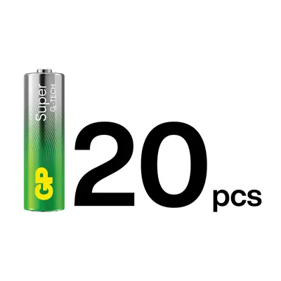 Super Alkaline batteri LR6/AA 20 pk, bilde 2