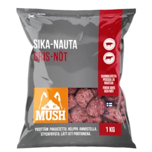 Tilleggsfôr Basic gris-okse frosset 1 kg