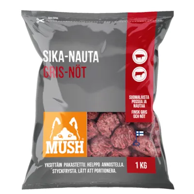 Tilleggsfôr Basic gris-okse frosset 1 kg