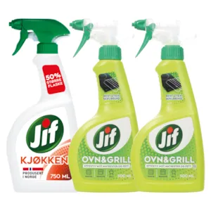 Kit med 1 kjøkkenspray og 2 ovn og grillspray