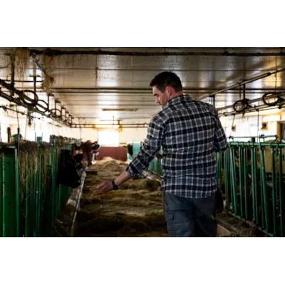 Flanellskjorte mørkgrå rutet herre, bilde 3