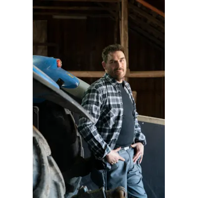 Flanellskjorte mørkgrå rutet herre, bilde 4