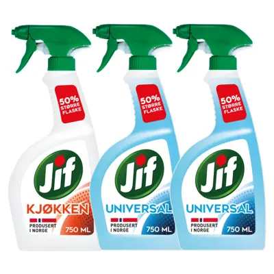 Kit med 1 kjøkkenspray og 2 universalspray