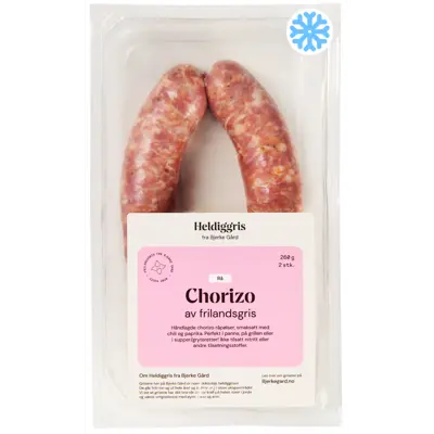 Fryst Chorizo Rå av Frilandsgris 2 pk