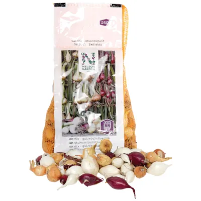 Setteløk mix gul løk, rødløk, sølvløk 250 g