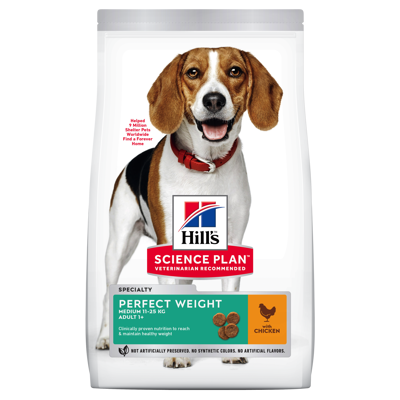 Hundefôr Perfect Weight Medium Adult Kyllling 12 kg