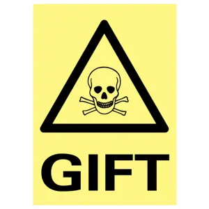 Gift klistremerke
