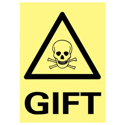 Gift klistremerke