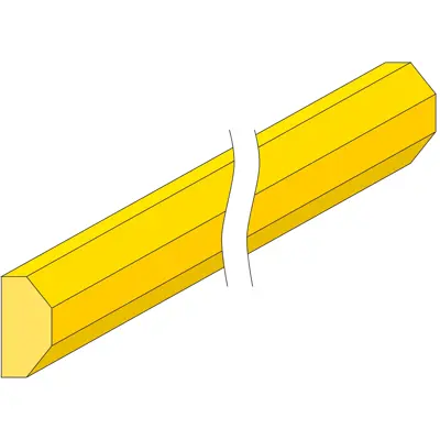 Tverrligger halv åttekantet 100x3000 mm