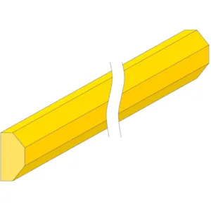 Tverrligger halv åttekantet 100x3000 mm