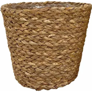 Sjøgresspotte flettet rund
