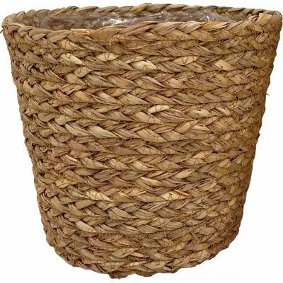 Sjøgresspotte flettet rund