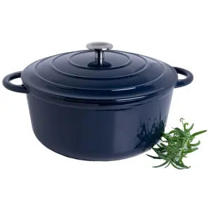 Støpejerngryte blå 6 L