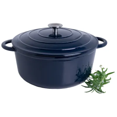 Støpejerngryte blå 6 L
