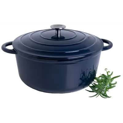 Støpejerngryte blå 6 L
