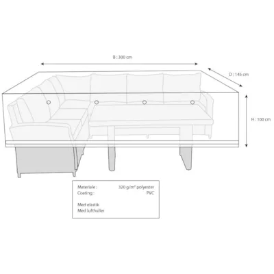 Trekk Cassie til hagemøbel 300x145x100 cm, bilde 2