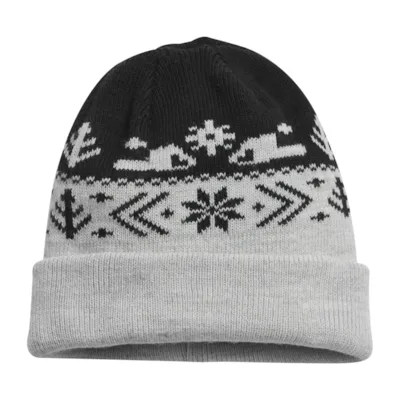 Lue strikket grå/svart