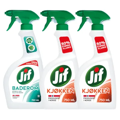 Kit med 1 baderomspray og 2 kjøkkenspray