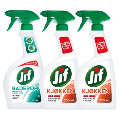 Kit med 1 baderomspray og 2 kjøkkenspray