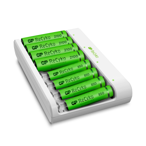 Lader USB inkludert AA + AAA batteri 8 stk