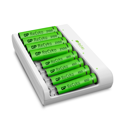 Lader USB inkludert AA + AAA batteri 8 stk