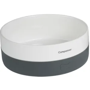 Matskål keramikk hvit/svart