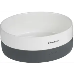 Matskål keramikk hvit/svart