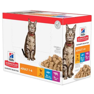 Våtfôr Adult Multipack kylling, havfisk og oksekjøtt 12x85 g