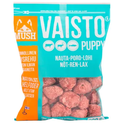 Hundefôr Vaisto Valp frosset okse-rein-laks 800 g