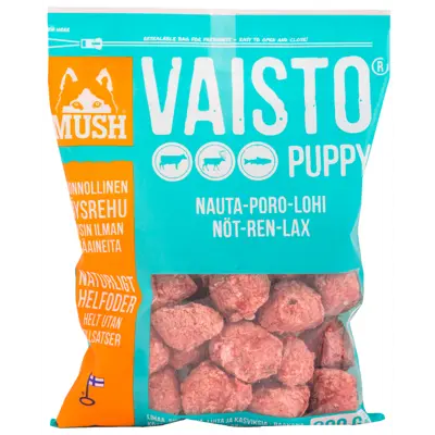 Hundefôr Vaisto Valp okse-rein-laks frosset800 g