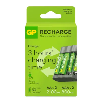 Batterilader med 4 stk batterier, bilde 2