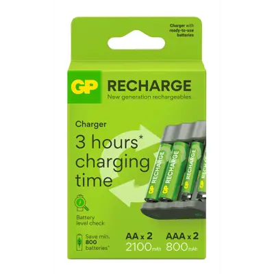 Batterilader med 4 stk batterier, bilde 2