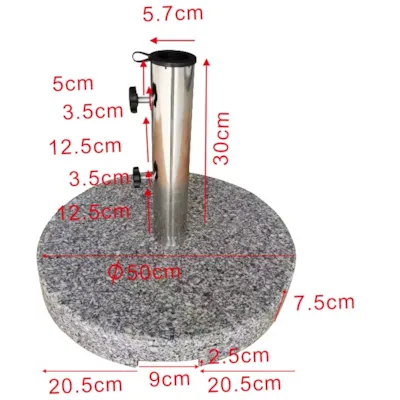 Parasollfot granitt Ø50 cm, bilde 4