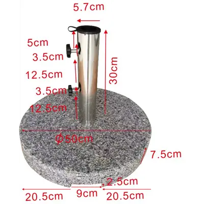 Parasollfot granitt Ø50 cm, bilde 4