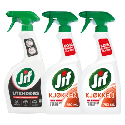 Kit med 1 utendørspray og 2 kjøkkenspray