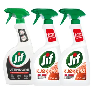 Kit med 1 utendørspray og 2 kjøkkenspray