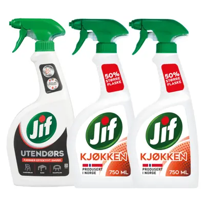 Kit med 1 utendørspray og 2 kjøkkenspray