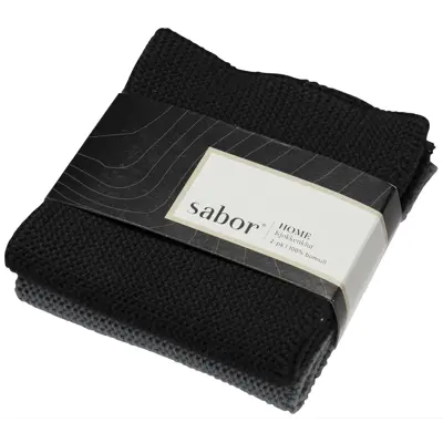 Kjøkkenkluter 2-pk svart, blågrå