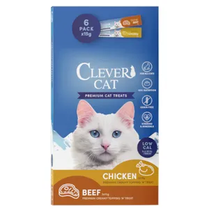 Kattesnacks Creamy kylling og biff 6 x 15 g