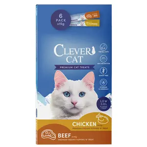 Kattesnacks Creamy kylling og biff 6 x 15 g