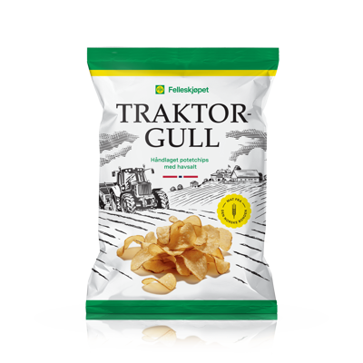 Traktorgull potetchips havsalt 150 g