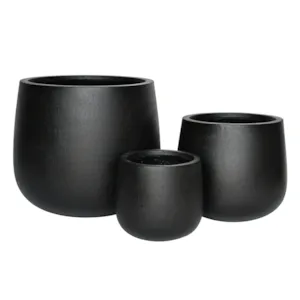 Blomsterpotte sett à 3 stk svart