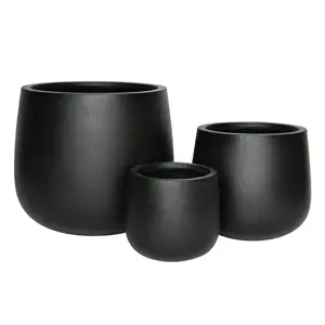 Blomsterpotte sett à 3 stk svart