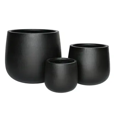 Blomsterpotte sett à 3 stk svart