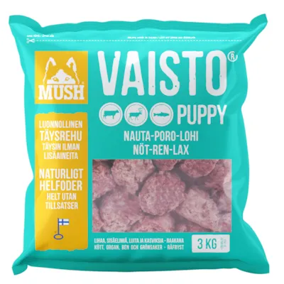 Hundefôr Vaisto Isblå frosset okse-reinsdyr-laks 1 kg