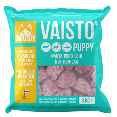 Hundefôr Vaisto Isblå okse-reinsdyr-laks frosset 1 kg