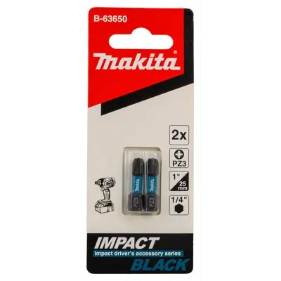 Bits PZ3 25 mm 1/4" Impact Black, bilde 2