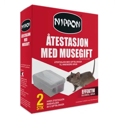 Åtestasjon med musegift 2 stk