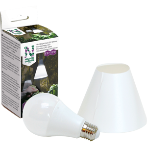 Plantelys LED pære 15 W med skjerm