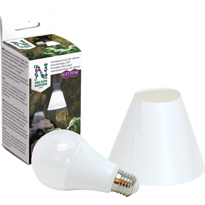Plantelys LED pære 15 W med skjerm